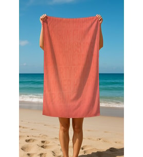 Hızlı Kuruyan Plaj Havlusu %100 Pamuk Summer Peach Plaj Havlusu - Pembe (Karışık)