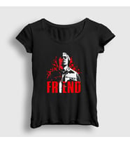 Presmono Kadın Siyah Friend Film No Country For Old Men T-Shirt 248087tt