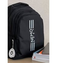 NEMO BAGS Unisex  Sırt Çantası Spor Büyük Boy Okul Çantası, 16,9 inç, 45x30x15cm 24lt (Siyah)