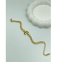 Çelik Gold C Harf Bileklik - 25-blk82