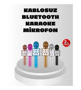 Mey İthalat® Kablosuz Bluetooth Karaoke Mikrofon Yankı Efektli