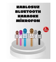 Mey İthalat® Kablosuz Bluetooth Karaoke Mikrofon Yankı Efektli