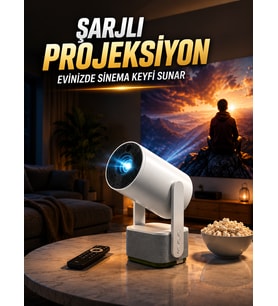 ŞARJLI PROJEKSİYON EVİNİZDE SİNEMA KEYFİ SUNAR