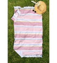 %100 Pamuk 90x160 Desenli Plaj Havlusu (Pembe)