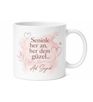 İsme Özel Romantik Yazılı Kupa Bardak Sevgiliye Hediye Özel Tasarım