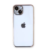 iPhone 14 Plus Kılıf Kamera Korumalı Lensli Silikon - Gold