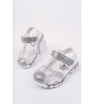 Muggo SLYVESTER Günlük Önü Kapalı Cırtlı Unisex Çocuk Sandalet (Gri)