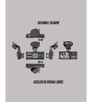 TA-01 3 Kameralı 1080P Araç Kamerası Siyah