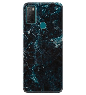 TCL 20E Kılıf Resimli Silikon Kılıf Blue Mix Mermer 1377