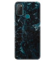 TCL 20E Kılıf Resimli Silikon Kılıf Blue Mix Mermer 1377