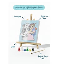 Sihirli Unicorn Boyama Tuvali – Şövaleli Boya Seti 20x20