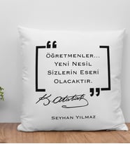BK Gift Kişiye Özel Öğretmenler Günü Beyaz Kırlent Yastık- 13, Öğretmene Hediye, Öğretmenler Günü