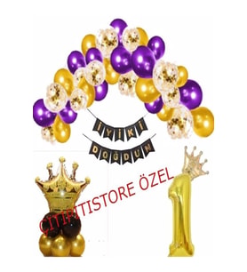 En Yeni Konseptiyle Kral Taçlı 1 Yaş Sade Şık Set