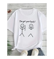 Baskılı Oversize Bisiklet Yaka T-shirt - Beyaz
