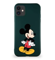 Apple iPhone 11 Soft Premier Kapak Mickey Mouse-D Tasarımlı Silikon Kılıf - Yeşil (Şeffaf)