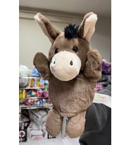 Peluş 25 cm El Kuklası Kahverengi Eşek Kukla