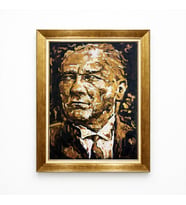 Tablore Atatürk Soyut Tasarım Kanvas Tablo - Modern Sanat Gold Çerçeveli Duvar Panosu