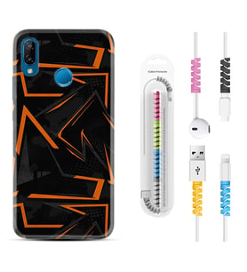 Huawei P20 Lite Mate 10 20 Lite Pro P40 Lite KılıfKablo Koruma Spiral Silikon Zigzaglar 1651