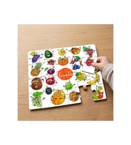 Gülen Meyveler Tasarımlı 24 Parça Ahşap Çocuk Puzzle MPK0164