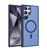 Lexroo Galaxy S24 Ultra Kılıf M-safe Şarj Özellikli Babet Kılıf - Mavi