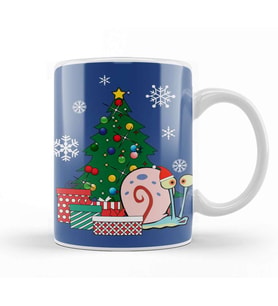 Gary Around The Christmas Tree Spongebob Kupa Bardak Porselen
