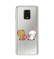 Redmi Note 9 Pro / 9s Uyumlu Kalpli Ayıcıklar Tasarımlı Şeffaf Telefon Kılıfı