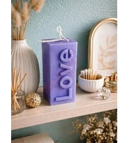 Mumelia Candles Love Pop - Doğal Soya Blok Dekoratif Mum - Mor