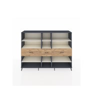 Hyperion Dolap 9 Raflı 3 Çekmeceli  220x44x163 Antrasit-Aytaşı/Çam