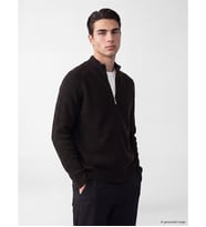LC WAIKIKI Siyah Regular Fit Dik Yaka Erkek Triko Hırka