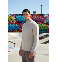 Erkek Dik Yaka Fermuarlı Standart Kol Regular Kalıp Sweatshirt Fonksiyonel Dayanıklı Rahat