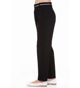 Kız Çocuk Ayarlanabilir Bel Detaylı Gabardin Pantolon 9-14 Yaş LX 246 ANGELOS GIRLS (Siyah)