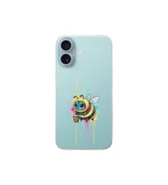 iPhone 16 Plus ile uyumlu Splash arı tasarımlı şeffaf silikon kılıf