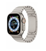 Apple Watch Ultra 49mm Uyumlu Kordon Paslanmaz Çelik Luxury Metal KRD-35 Kayış (Koyu Gri)