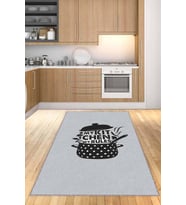 Gri Kaymaz Tabanlı My Kitchen My Rules Mutfak Halısı AR030