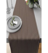 Kahverengi Çizgili Desen Premium Masa Örtüsü Runner RNR281