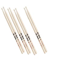Vic Firth P5A.3-5A.1 5A Bateri Bageti (3+1 Çift Avantaj Paketi) Toplam 4 Çift (8 Adet), Ahşap Uçlu (Wood Tip), Standart Boy