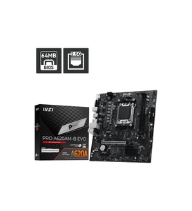 MSI PRO A620AM-B EVO DDR5 HDMI PCIE 4.0 AM5 mATX