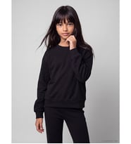 LCW Kids Siyah Bisiklet Yaka Kız Çocuk Sweatshirt