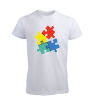 Puzzle Tasarımlı Tişört (Düz Beyaz)