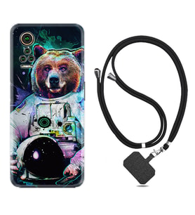 General Mobile GM 21 Pro GM 22 Pro Plus Kılıf Boyun Askılı Silikon Astronot Panda 1755