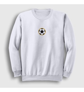 Presmono Unisex Beyaz Logo Soccer Ball Futbol Topu Sweatshirt 419353tt (Beyaz)
