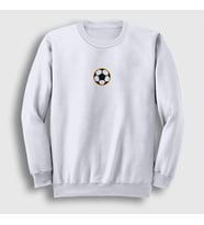 Presmono Unisex Beyaz Logo Soccer Ball Futbol Topu Sweatshirt 419353tt (Beyaz)