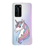 Huawei P40 Pro Uyumlu Kapak Unicorn Tasarımlı Şeffaf Silikon Kılıf
