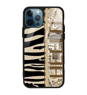 iPhone 13 Pro Max Uyumlu Zebra Gazete Tasarımlı Glossy Telefon Kılıfı