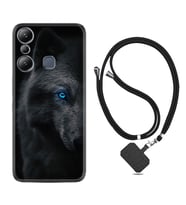 Infınix Hot 20i Kılıf Resimli Boyun Askılı İpli Desenli Silikon Series Dark Wolfs 1834