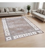 Eliana Home Dijital Baskı Yıkanabilir Kaymaz Taban Salon Halısı Ve Yolluk LNA0819-FNL29 (Kahverengi)
