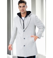 PLT9395 DEWBERRY BATTAL PALTO-DESENLİ BEJ