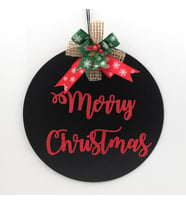 Lora Davet Ahşap Kapı Süsü Merry Christmas (1 Adet) Siyah - 54294