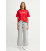 Calvin Klein Kısa Kollu 2 Renkli 3D Nakışlı Logolu Kadın T-shirt LV047D205G-VTW