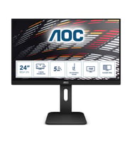 AOC 24P1 23.8" 60Hz 5Ms DVI+VGA+HDMI+DP+USB FullHD IPS Pivot Vesa Monitör (Siyah)